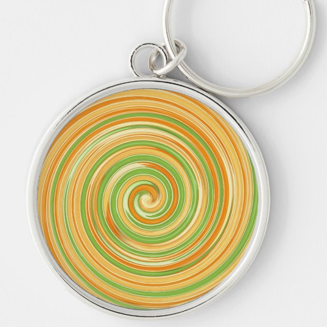 Spiral of Fun Citrus Colors  Keychain (Front)