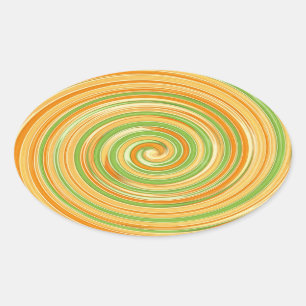 Spiral of Fun Citrus Colors  Oval Sticker