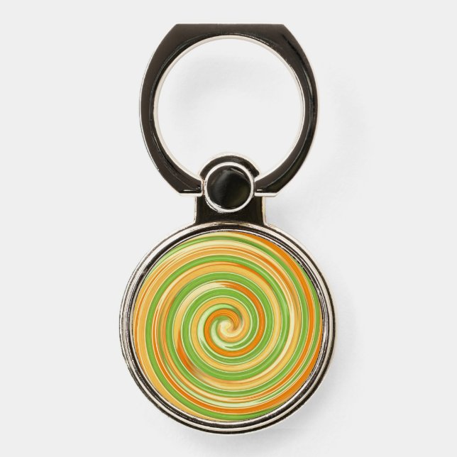 Spiral of Fun Citrus Colors  Phone Ring Stand (Front)