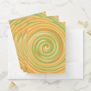 Spiral of Fun Citrus Colors  Pocket Folder