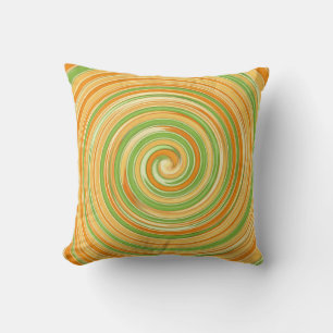 Spiral of Fun Citrus Colors Throw Pillow