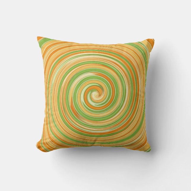 Spiral of Fun Citrus Colors  Throw Pillow (Front)