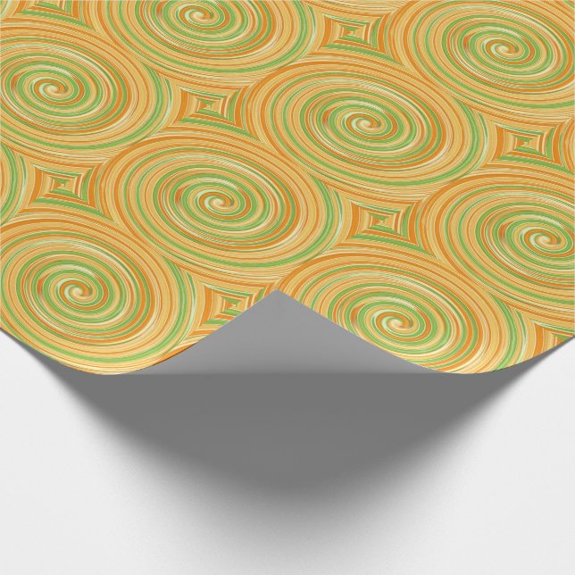Spiral of Fun Citrus Colors  Wrapping Paper (Corner)