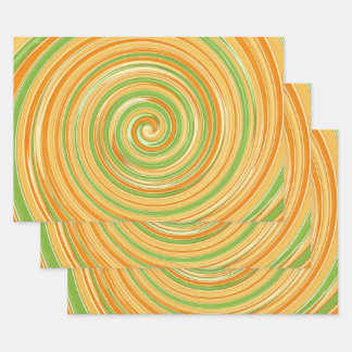 Spiral of Fun Citrus Colors  Wrapping Paper Sheets