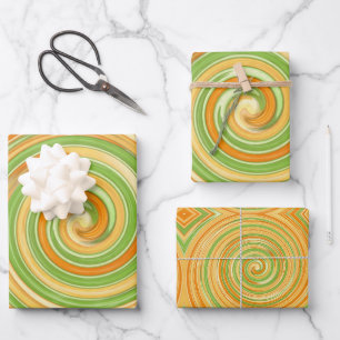 Spiral of Fun Citrus Colors Wrapping Paper Sheets