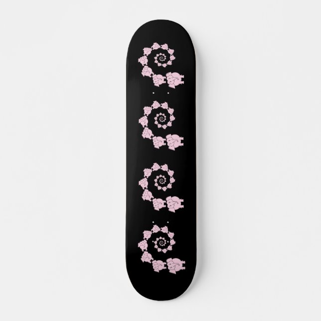 Spiral of Pink Elephants. Skateboard Deck (Front)