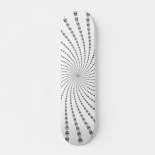 Spiral of Skulls: Custom Skateboard: Wood Bgnd Skateboard Deck