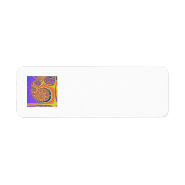 Spiral Orange Purple Fractal Label (Front)
