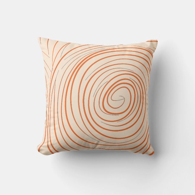 Spiral Orange Throw Pillow (Front)