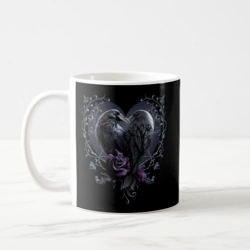 Spiral Original _ Raven Heart _ Gothic Ravens Coffee Mug