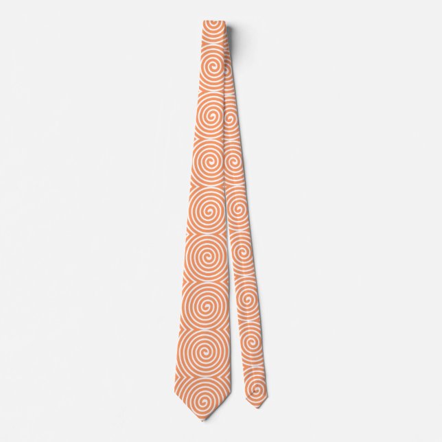 Spiral Pattern - Peach and White Neck Tie (Front)