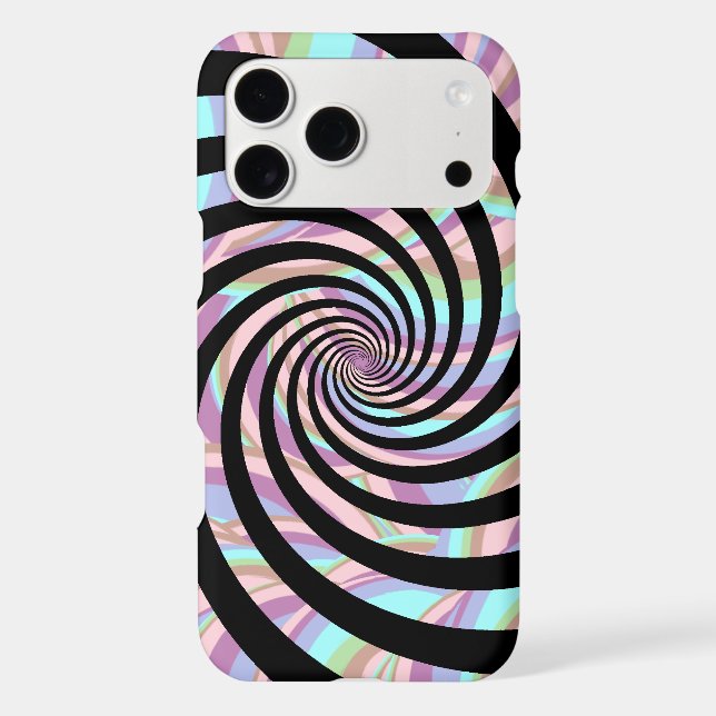 Spiral pattern with pastel colors iphone case (Back)