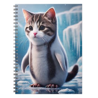 Spiral Penguin Kitty Notebook