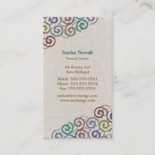Spiral Personal Trainer Business Card