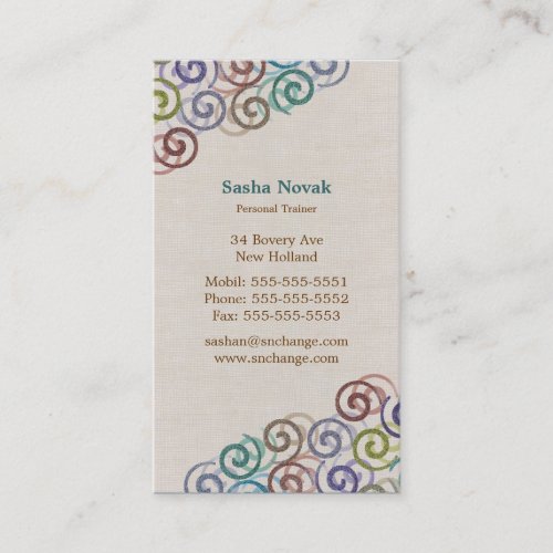 Spiral Personal Trainer Business Card