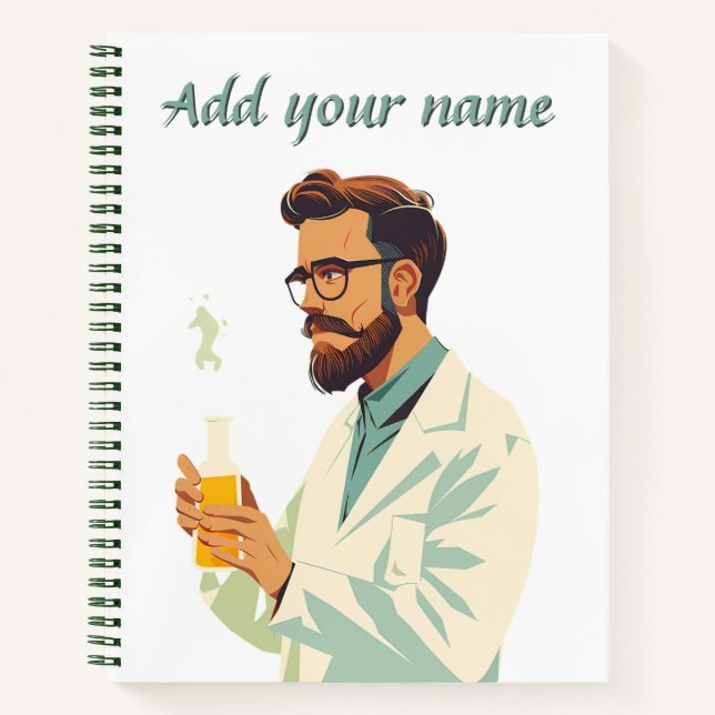 Spiral Personalized Name - scientest N Notebook (Front)