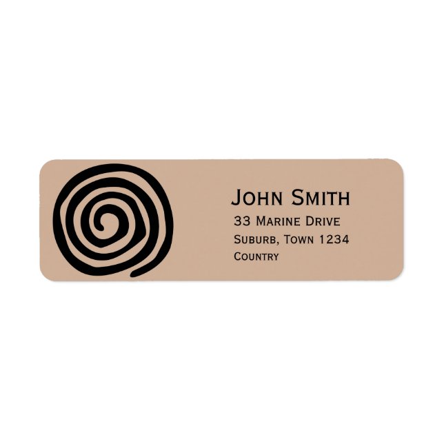 Spiral petroglyph tribal art modern trendy label (Front)