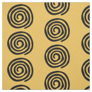 Spiral petroglyph tribal art primitive design fabric