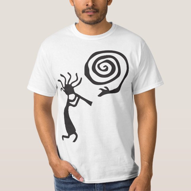 Spiral Petroglyphs Kokopelli T-Shirt (Front)