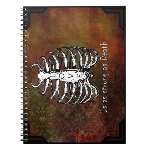 Spiral Photo Notebook Illustrative Ribcage Grunge