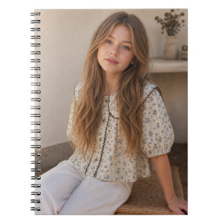 Spiral Photo Notebook Soft Boho Aesthetic Girl Por