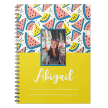 Spiral Photo Notebook with fruit pattern and photo