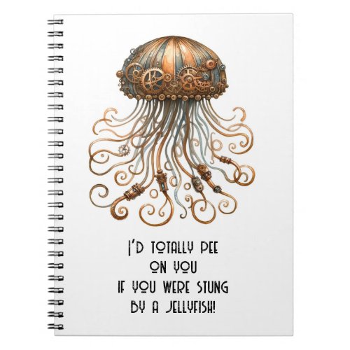 Spiral Photo Notebook with Steampunk Jellyfish