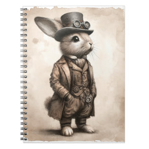 Spiral Photo Notebook with Steampunk Rabbit