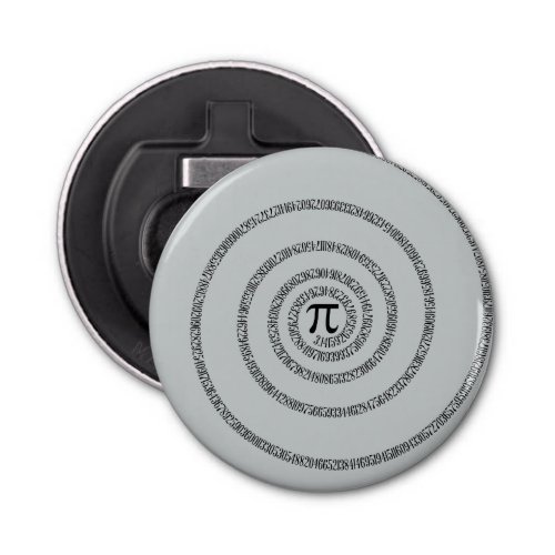 Spiral Pi Click Customize to Change Grey Color Bottle Opener