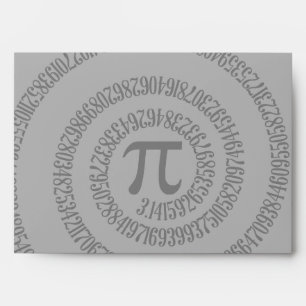 Spiral Pi Click Customize to Change Grey Color Envelope