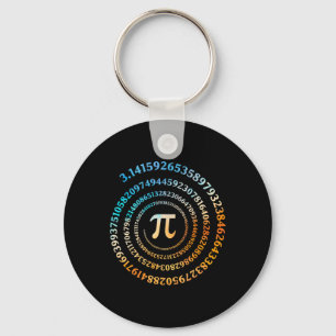 Spiral Pi Day Retro Pi Number 3.14 Symbol Pi Day M Keychain