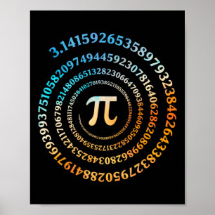 Spiral Pi Day Retro Pi Number 3.14 Symbol Pi Day M Poster