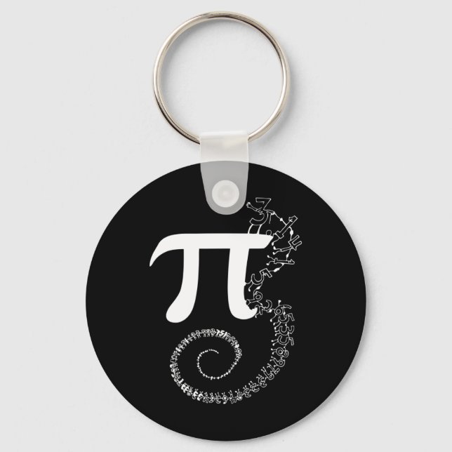 Spiral Pi Math Funny Pi Day 3.14 Math Equation Gif Keychain (Front)