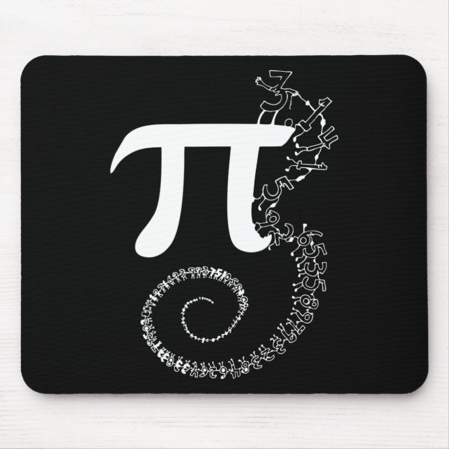 Spiral Pi Math Funny Pi Day 3.14 Math Equation Gif Mouse Pad (Front)