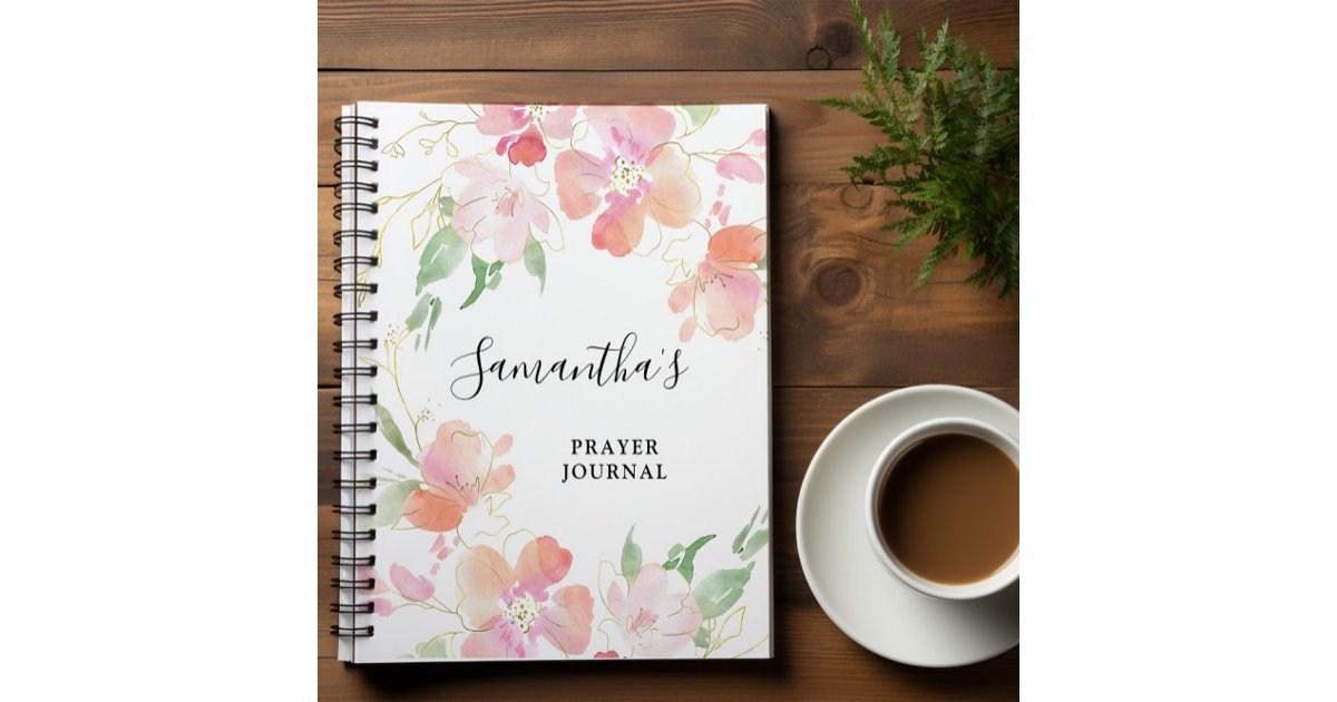 Spiral Pink Floral Prayer Journal Notebook | Zazzle
