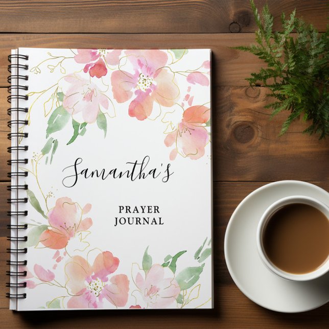 Spiral Pink Floral  Prayer Journal Notebook (Creator Uploaded)
