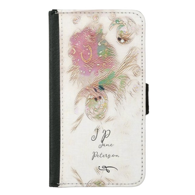 Spiral pink samsung galaxy wallet case (Front)