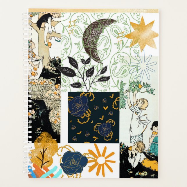 Spiral planner with vintage graphic design (Front)