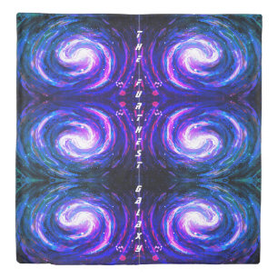 Spiral Purple blue and green, The Furthest Galaxy Duvet Cover