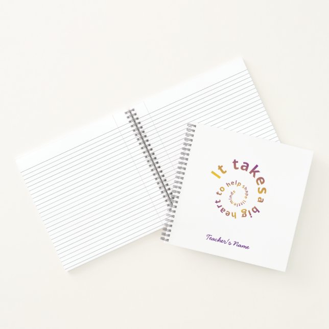 Spiral Quote Teacher Notebook-Personalized  Notebook (Inside)