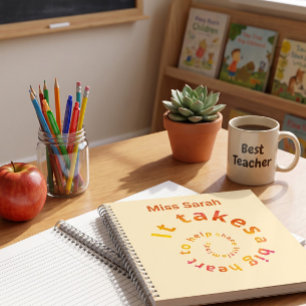 Spiral Quote Teacher Notebook-Personalized Notebook