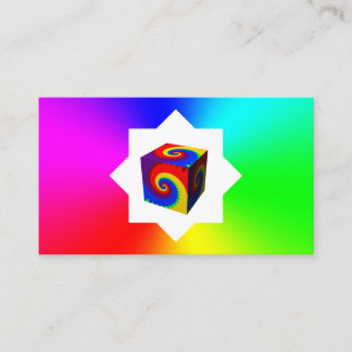 Spiral Rainbow Cube Business Card