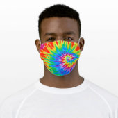 Spiral Rainbow Tie Dye Adult Cloth Face Mask (Worn)