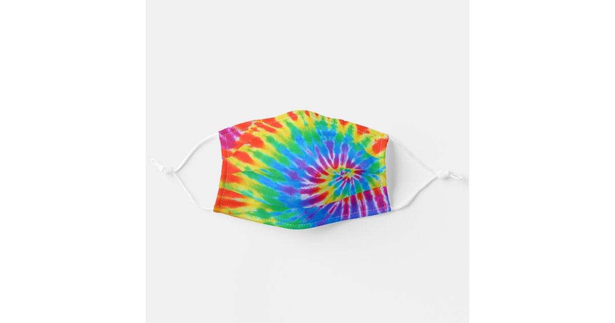 Spiral Rainbow Tie Dye Cloth Face Mask Zazzle Com