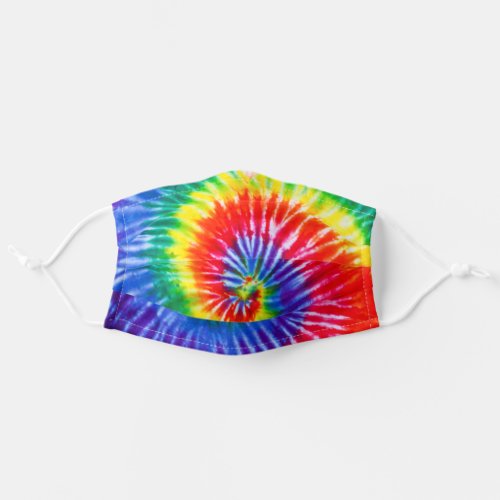 Spiral Rainbow Tie Dye Pattern Adult Cloth Face Mask