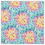 Spiral rainbow watercolor abstract fabric