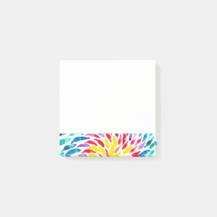 Spiral rainbow watercolor abstract post-it notes