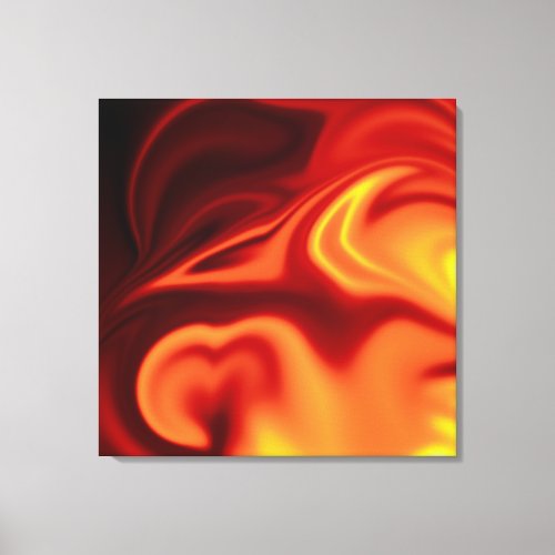 Spiral red  yellow and black abstract Canvas Art
