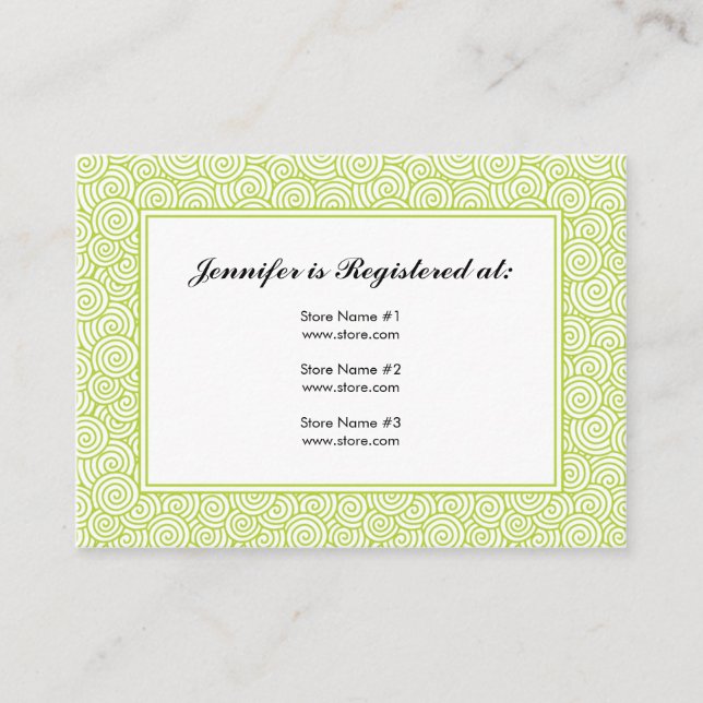 Spiral Registry Card - 3.5" x 2.5" (Front)