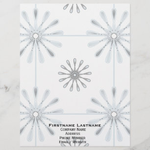 Spiral Retro Flowers Choose Your Background Color Letterhead